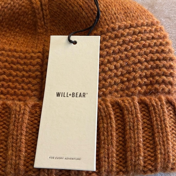 Will + Bear 100% Australian Wool - Tasman Ochre Soft Wool Pom Pom Beanie BNWT - Picture 6 of 10